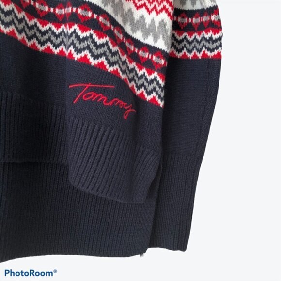 Tommy Hilfiger Blue Fair Isle Crewneck Sweater X-Small - Picture 4 of 6